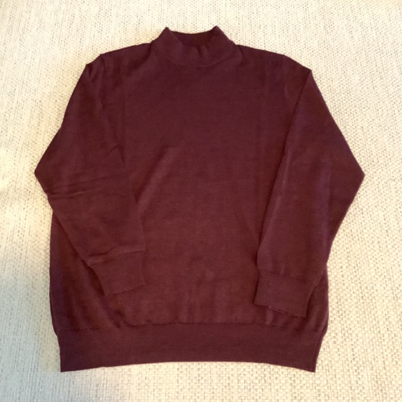 Joseph Abboud Men's Cherry color  Crew Neck Sweater - Size L *65% MERINO WOOL* - Picture 8 of 10